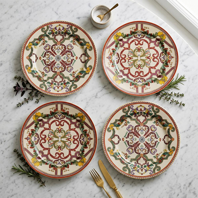 Lucky Art Velora Bone 4’lü Servis Tabağı Seti 27 Cm