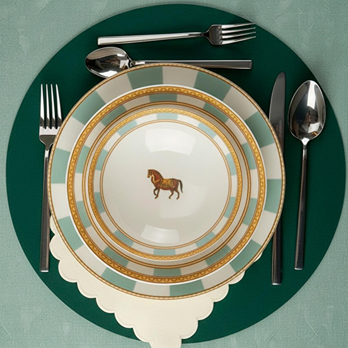 Bernardo Royal 24 Parça Porselen Yemek Takımı Yeşil