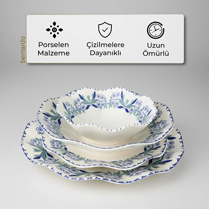 Bernardo Marlen 24 Parça Porselen Yemek Takımı