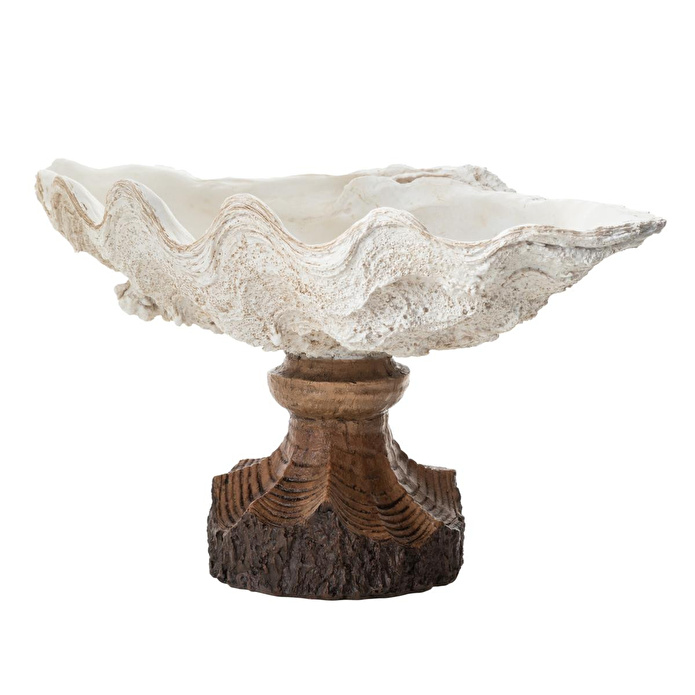 Mudo Home Shell Dekorati̇f Kase Beyaz 45x25x23 Cm