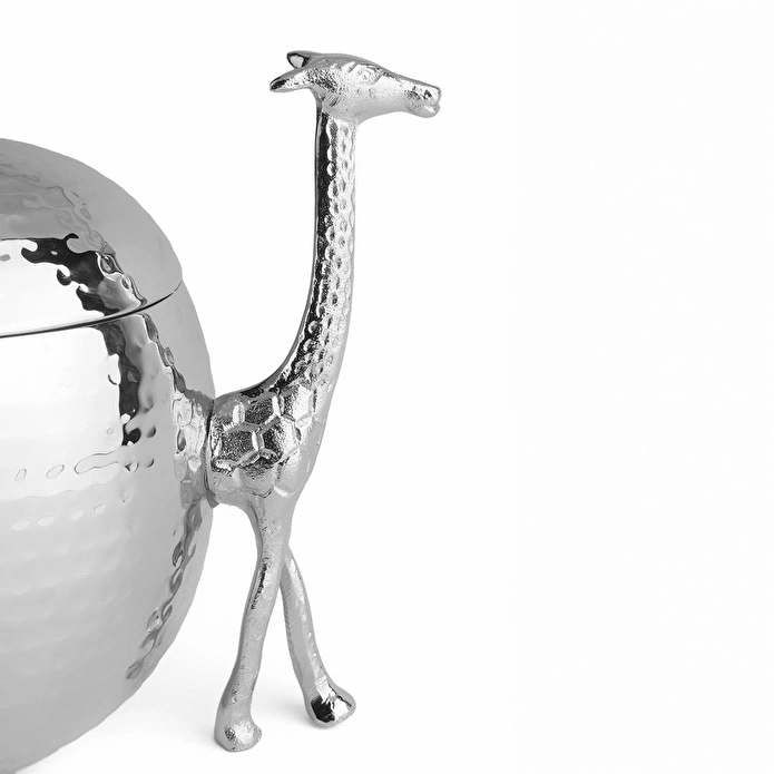Lucky Art Dekoratif Zürafa Figürlü Paslanmaz Çelik Kutu 29 Cm