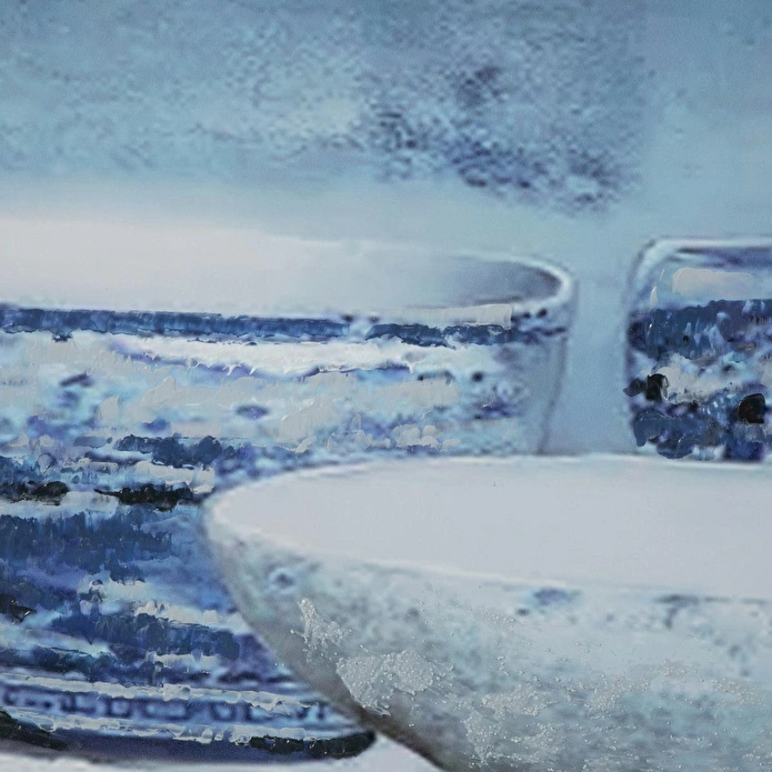Mudo Home Blue Vessel Çerçeveli̇ Yağliboya Tablo 63x93 Cm