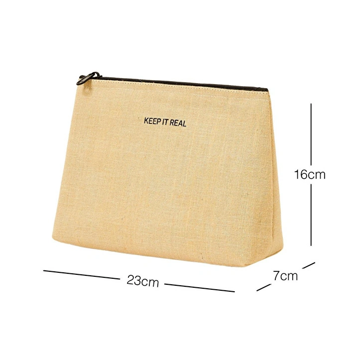 Ocean Home Textile Termal Yalıtımlı Jüt Keten Makyaj Çantası 23 X 16 X 7 Cm