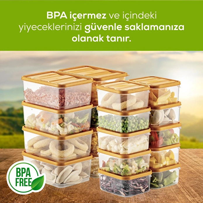 Vienev 18'li Buzdolabı Düzenleyici Organizer Mikrodalgaya Uygun Difriz Saklama Kabı Turuncu