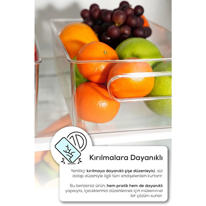 Vienev 3 Boy Kırılmaya Karşı Dayanıklı Buzdolabı Düzenleyici - Buzdolabı Organizeri