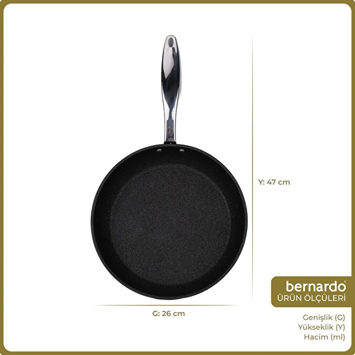 Bernardo Prime Stone Tava Siyah 26cm