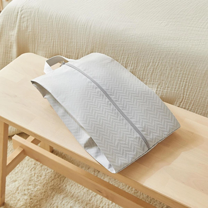 Ocean Home Textile Gri Balıksırtı Ayakkabı Düzenleyici Taşıma Çantası 22 X 40 X 9 Cm