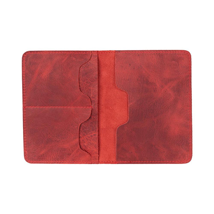 Bloominbag Viaggio Voyager Red Deri Pasaport Ve Kart Kılıfı