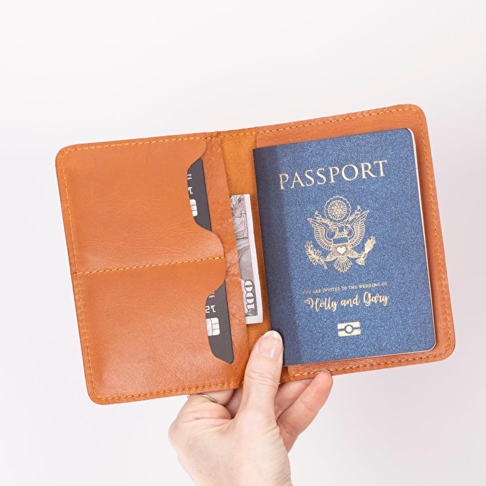 Bloominbag Viaggio Voyager Siena Tan Deri Pasaport Ve Kart Kılıfı