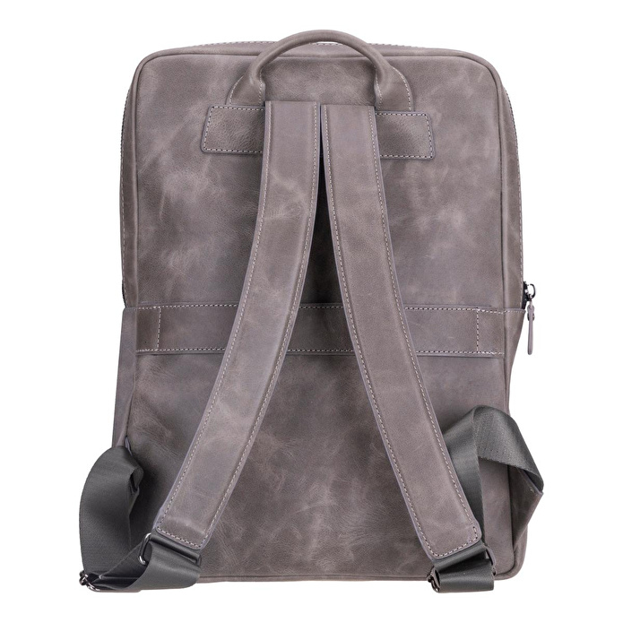 Bloominbag Atelier Ash Gray Hakiki Deri Laptop Sırt Çantası – 16” Uyumlu