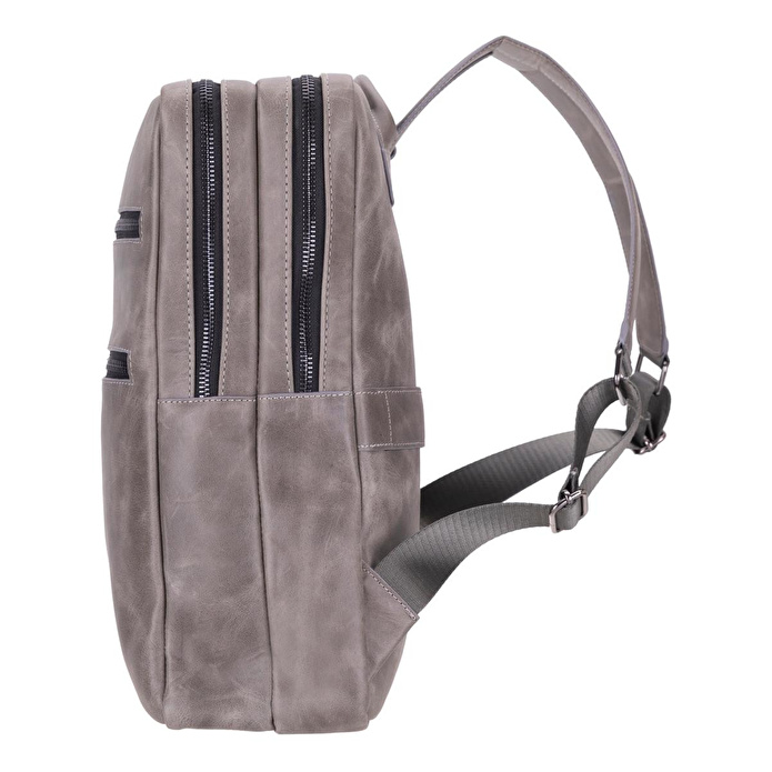 Bloominbag Atelier Ash Gray Hakiki Deri Laptop Sırt Çantası – 16” Uyumlu