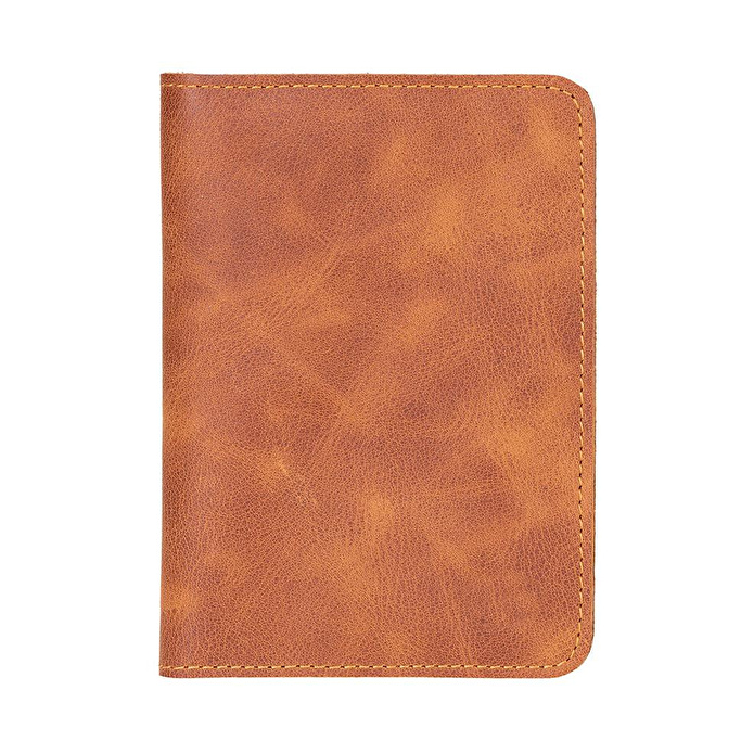 Bloominbag Viaggio Voyager Golden Tan Deri Pasaport Ve Kart Kılıfı