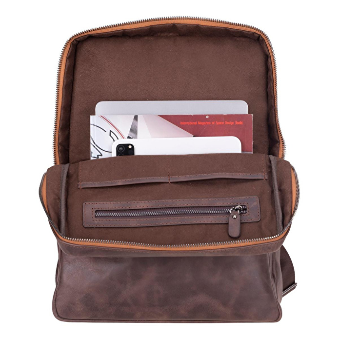 Bloominbag Atelier Espresso Brown Hakiki Deri Laptop Sırt Çantası – 16” Uyumlu