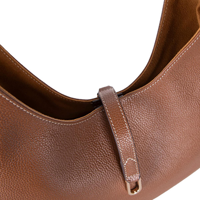 Bloominbag Crescente Warm Camel Hakiki Deri Kadın Yarım Ay Formlu, El Yapımı Omuz Çantası