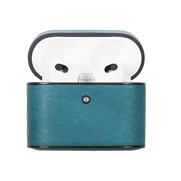 Bloominbag Aurel Clip Azure Sky Hakiki Deri Airpods 3 Kılıfı – Airpods 3 Uyumlu Charm Case