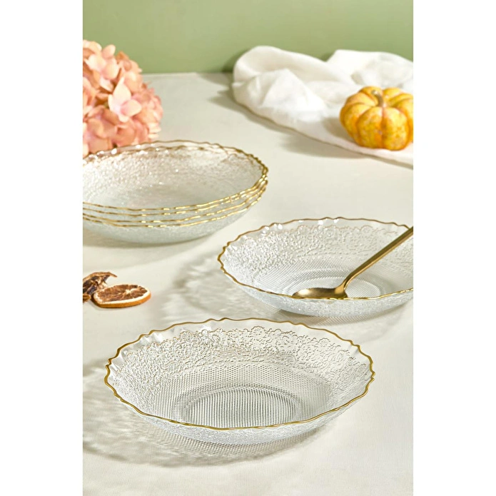 Lora Bianca Goblen Şeffaf 6 Parça 21 Cm Yemek Tabağı Seti