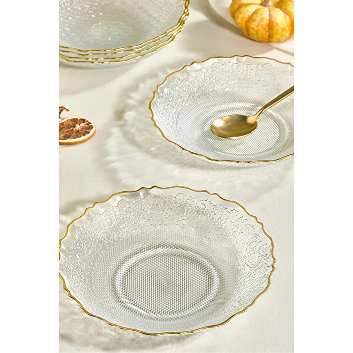 Lora Bianca Goblen Şeffaf 6 Parça 21 Cm Yemek Tabağı Seti