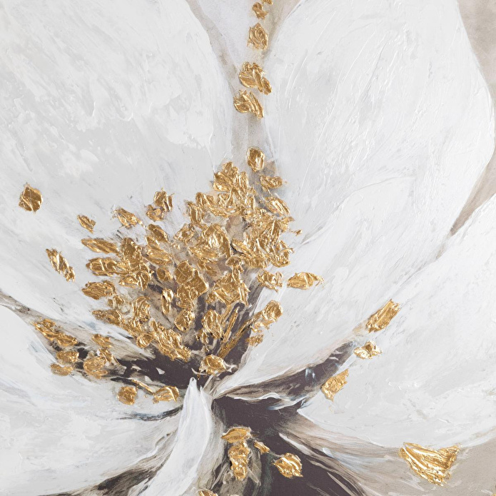 Mudo Home Golden Bloom Çerçeveli̇ Yağliboya Tablo 120x120cm