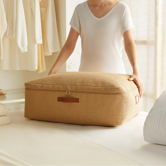 Ocean Home Textile 2'li Büyük Boy Jüt Baza Altı Hurç Set 62 X 46 X 22 Cm