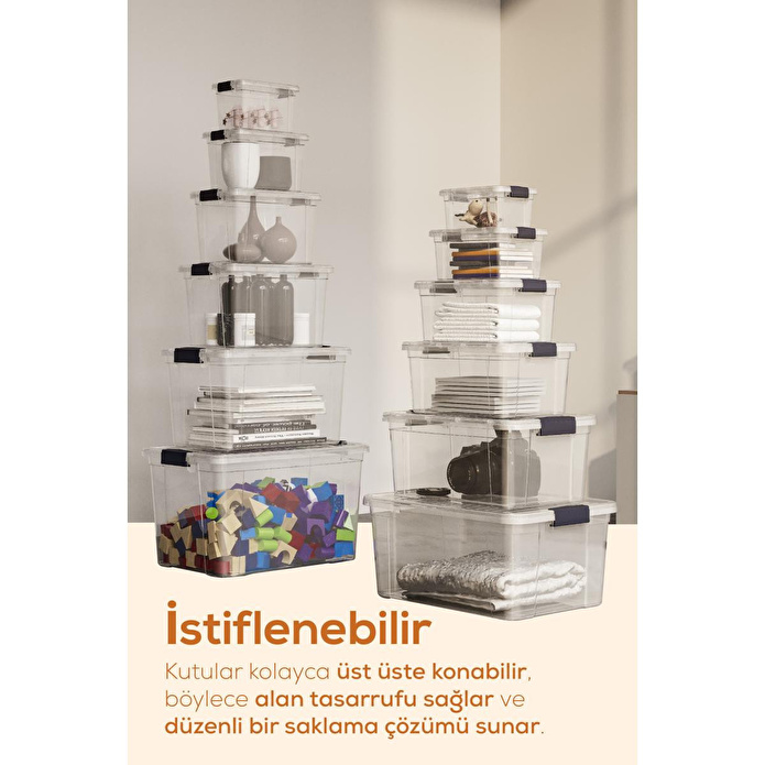 Vienev 2'li 34 Litre Kilitli Kapaklı Saklama Ve Erzak Kutusu 33116