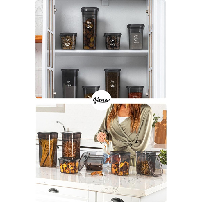Vienev 24lü Peggy Dikdörtgen Saklama Kabı Seti 6x( 1900ml, 1500ml, 1150ml, 800ml ) Etiketli