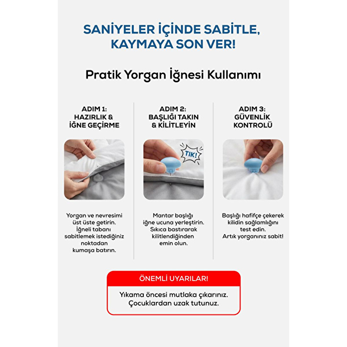 Vienev 24'lü Nevresim Yorgan Klipsi Takımı - Kaydırmaz Çarşaf Sabitleyici Mandal Seti - Karışık Renk 3x3 Cm