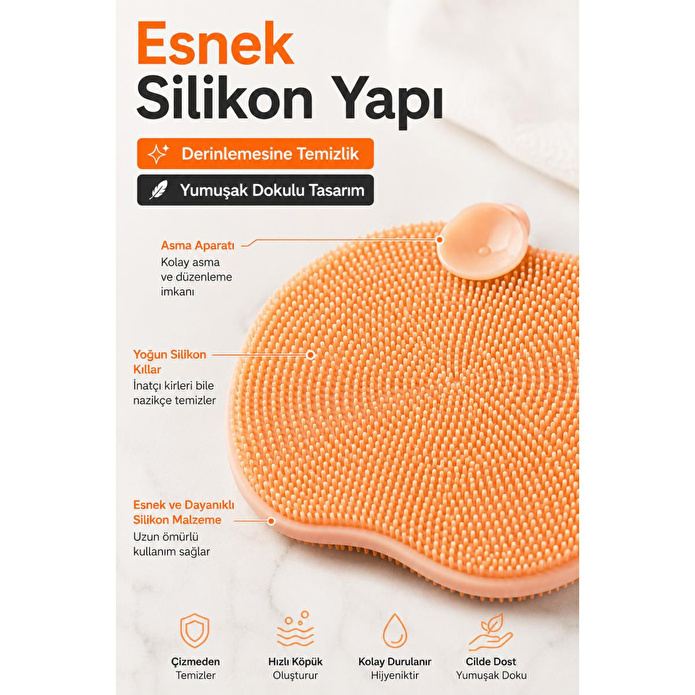 Vienev Elma Şekilli Çok Amaçlı Silikon Bulaşık Ve Sebze Yıkama Fırçası Karışık Renk | Temizlik Aparatı