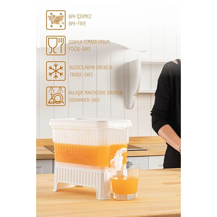 Vienev 4 Litre Su Limonata Meşrubat Sebili Beyaz