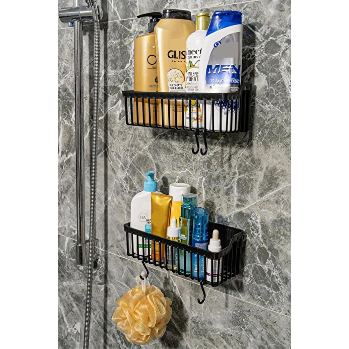 Vienev 2'li Yapışkanlı Banyo-mutfak Organizer Raf