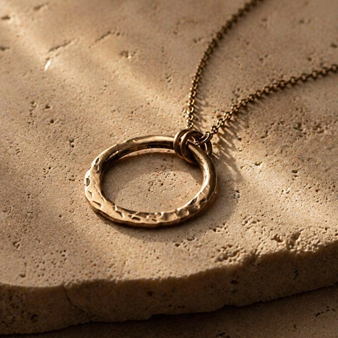 Coho Objet Coho Tılsım Circle Dövme Bakır Kolye