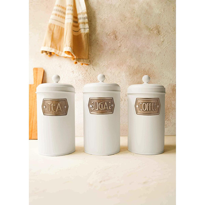 The Mia Çay Şeker Kahve Kavanozu Beyaz 1,20 Lt Mgl0016