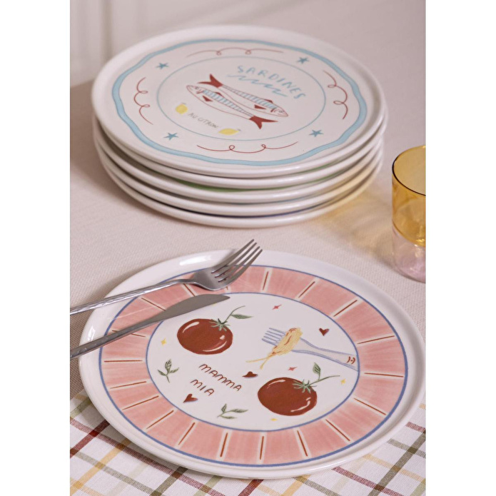 The Mia Italian Summer Servis Tabağı 6lı Set 26 Cm