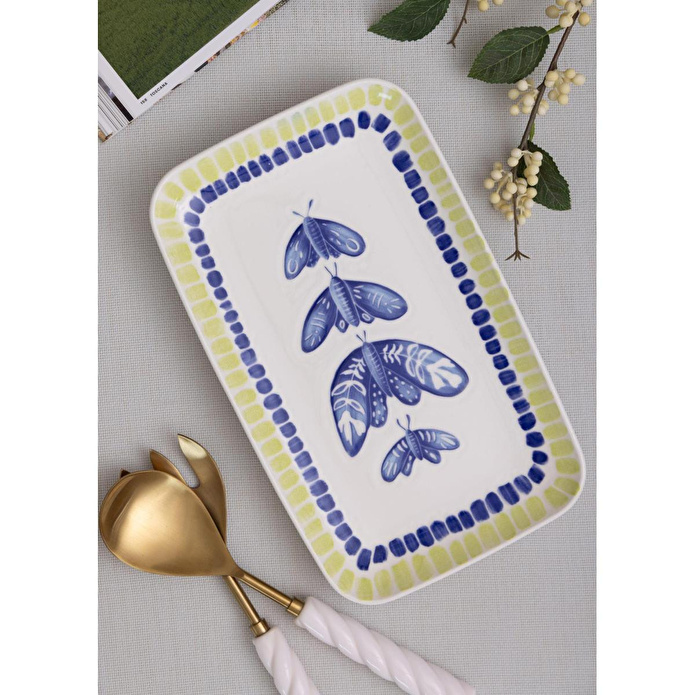 The Mia Palma Dikdörtgen Servis Tabağı 31x20 Cm