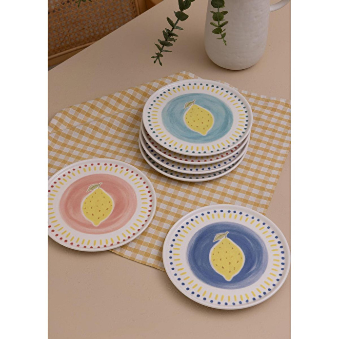 The Mia Italian Summer Pasta Tabağı 6lı Set 19 Cm