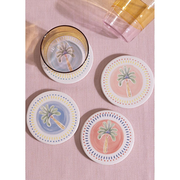 The Mia Italian Summer Bardak Altlığı 4lü Set- 10 Cm