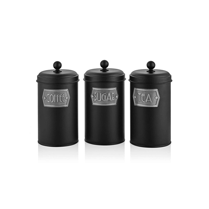 The Mia Çay Şeker Kahve Kavanozu Siyah 1,20 Lt Mgl0019