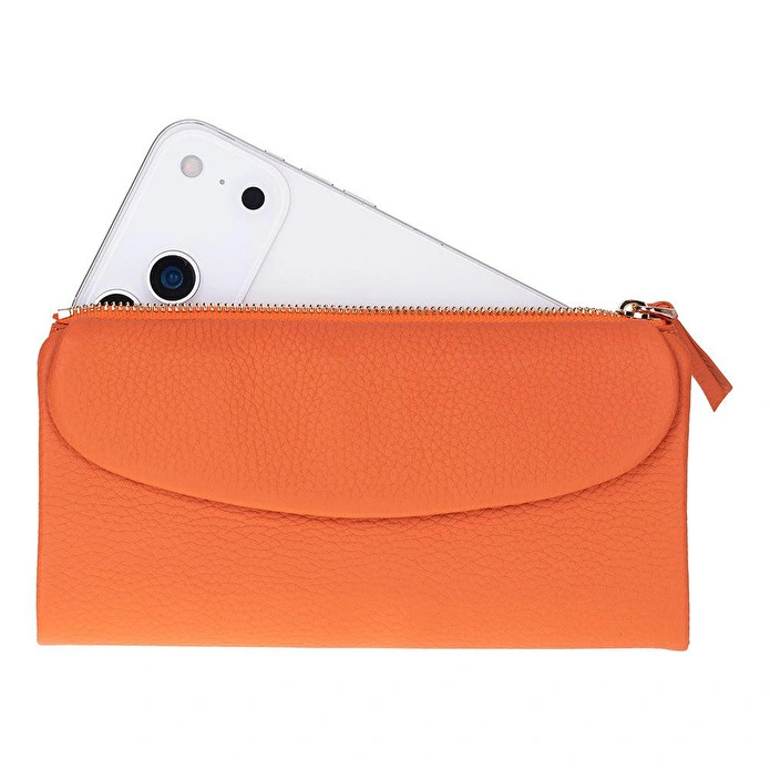 Bloominbag Élia Pebble Orange Large Deri Kadın Cüzdan & Clutch