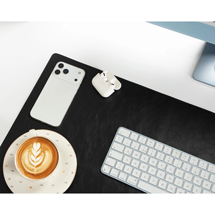 Bloominbag Atelier 91 Noir Black Leather Desk Mat - Medium