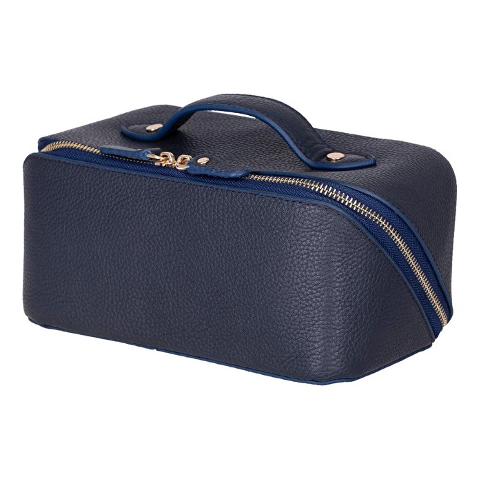Bloominbag Ella Terra Navy Deri Seyahat Ve Makyaj Çantası