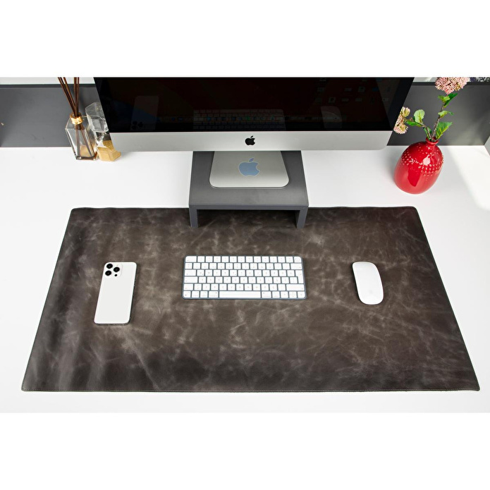 Bloominbag Atelier 91 Ash Gray Leather Desk Mat - Large