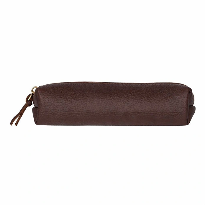 Bloominbag Bloombox Espresso Brown Hakiki Deri Kalem & Makyaj Çantası