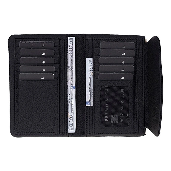 Bloominbag Élia Noir Black Medium Deri Kadın Cüzdan & Clutch
