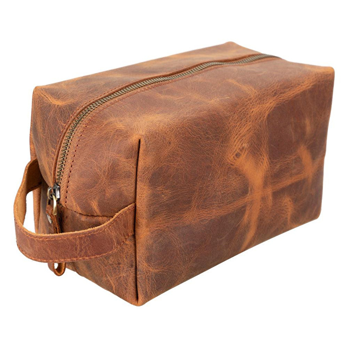 Bloominbag Voyage Burnt Orange Hakiki Deri Dopp Kit – X Large