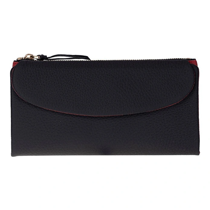 Bloominbag Élia Double Band Noir Black-red Large Deri Kadın Cüzdan & Clutch