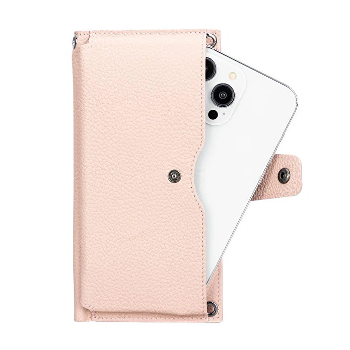 Bloominbag Lozan Blush Carnation Deri Çapraz Askılı Telefon Bölmeli Cüzdan & Telefon Çantası