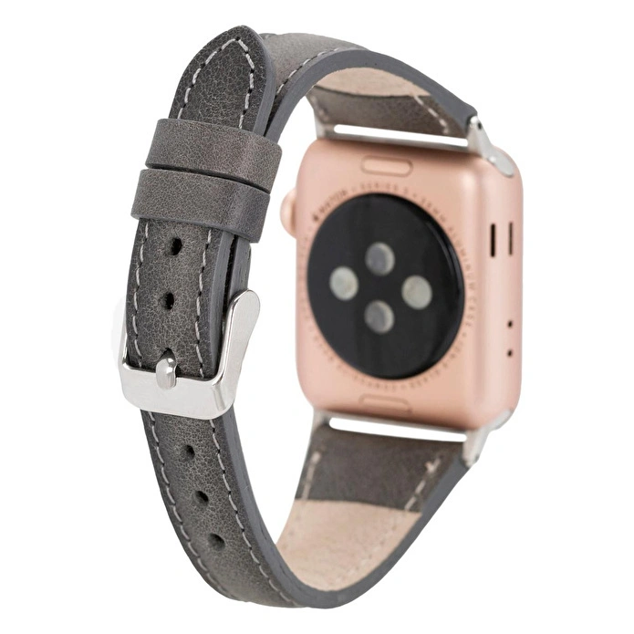 Bloominbag Bloomband Signature Stone Gray Leather Apple Watch Band - 44/45/46/49mm