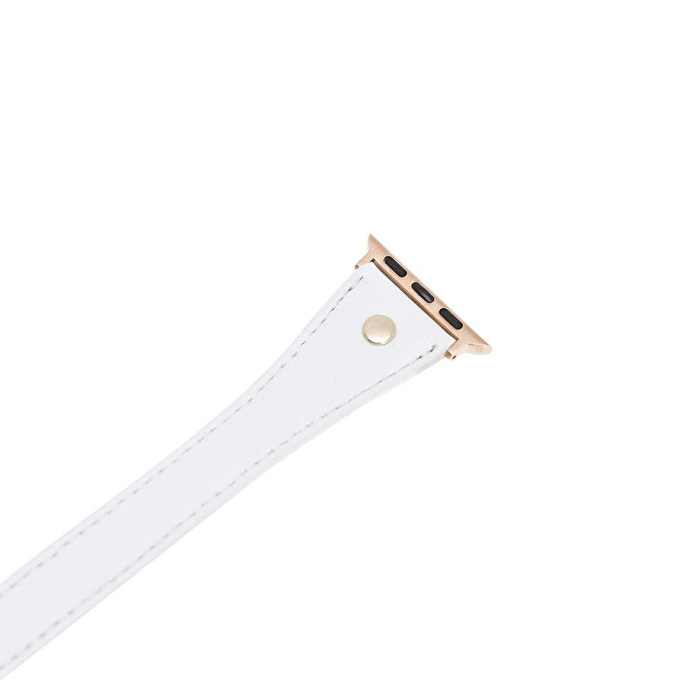 Bloominbag Alpine Double Tour Ivory White Hakiki Deri Apple Watch Kordonu - 44/45/46/49mm