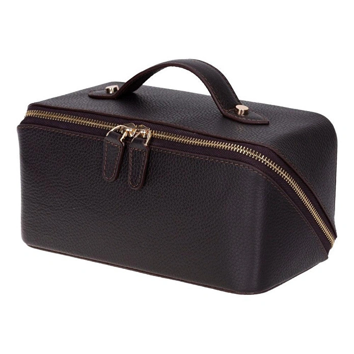 Bloominbag Ella Terra Espresso Brown Deri Seyahat Ve Makyaj Çantası