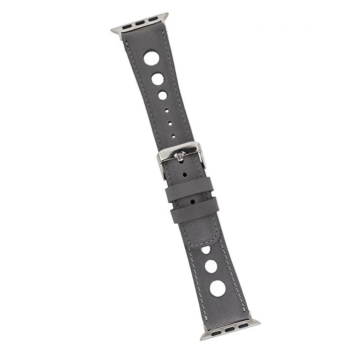 Bloominbag Alpine Stone Gray Hakiki Deri Apple Watch Kordonu - 44/45/46/49mm
