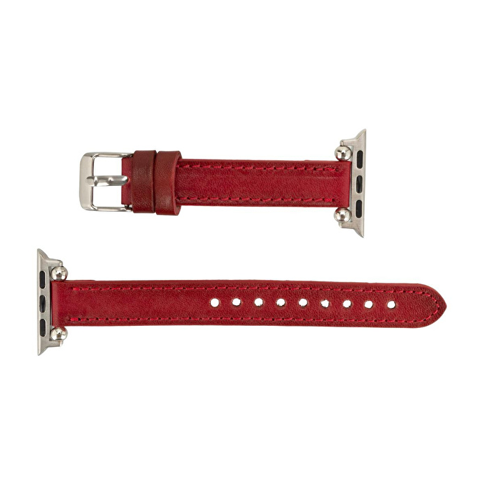 Bloominbag Bloomband Signature Crimson Red Leather Apple Watch Band - 44/45/46/49mm
